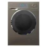 نمای روبرو از لباسشویی 8 کیلویی نقره‌ای دوو مدل LM-830S با پنل نقره‌ای