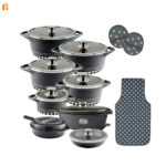سرویس قابلمه 22 پارچه گرانیت طرح ایتالیا - Cخاکستری (FALAT) ام جی اس - تصویر 2