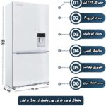 یخچال فریزرعرض 80 برلیان سفید مدل NRF26 یخساران - تصویر 2
