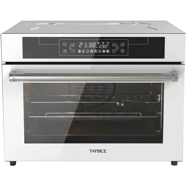 خرید فر برقی رومیزی تایسز TO-3152 سفید نمای روبرو از فر برقی رومیزی تایسز مدل TO-3152 با بدنه سفید و طراحی مدرن