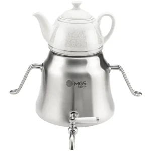کتری استیل و قوری چینی مات مدل K41016M ام جی اس